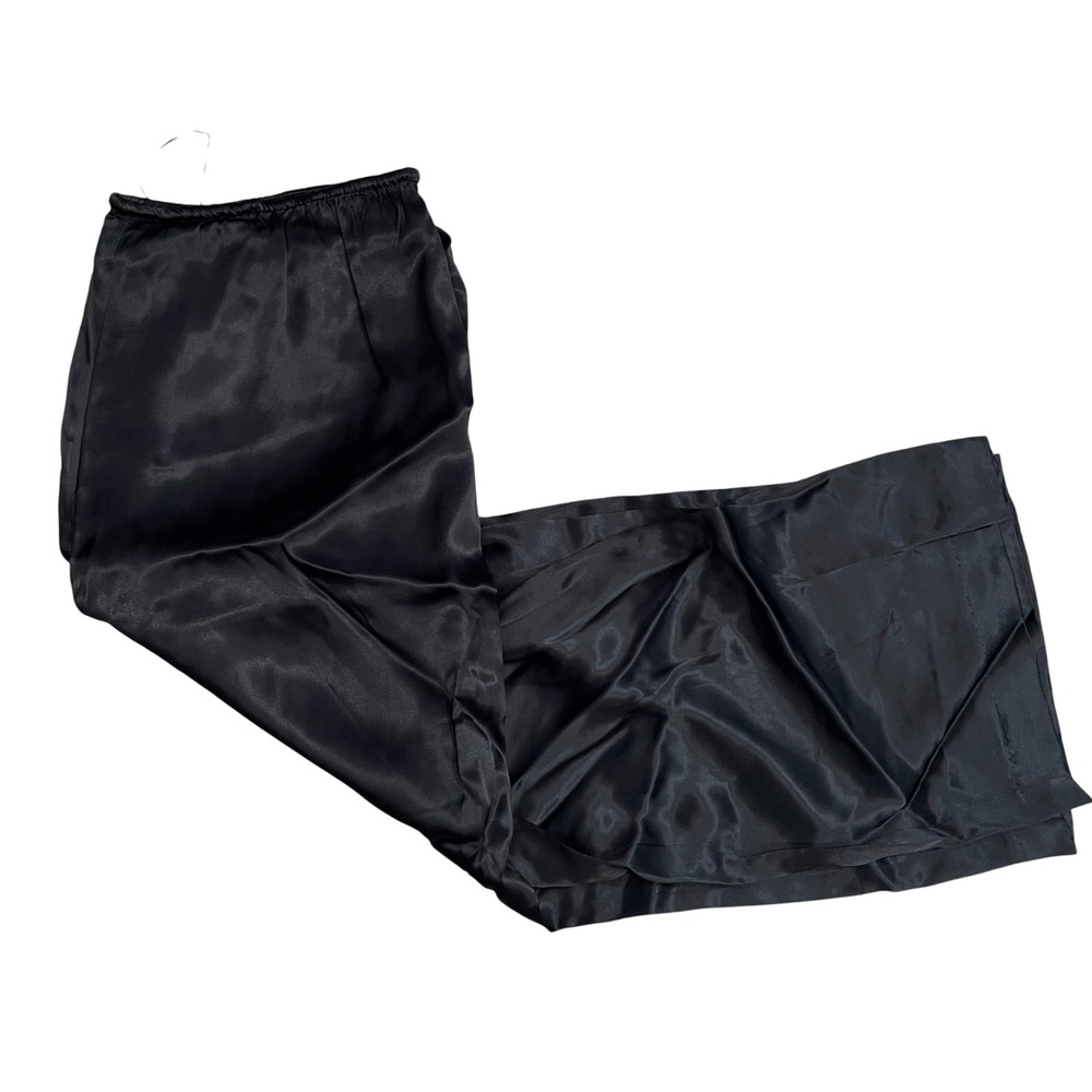 Zara Black Satin Wide-Leg Capris